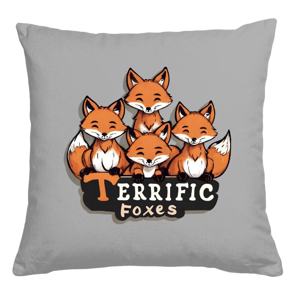 Polštář bavlněný  s potiskem Polštář Little Foxes bavlněný